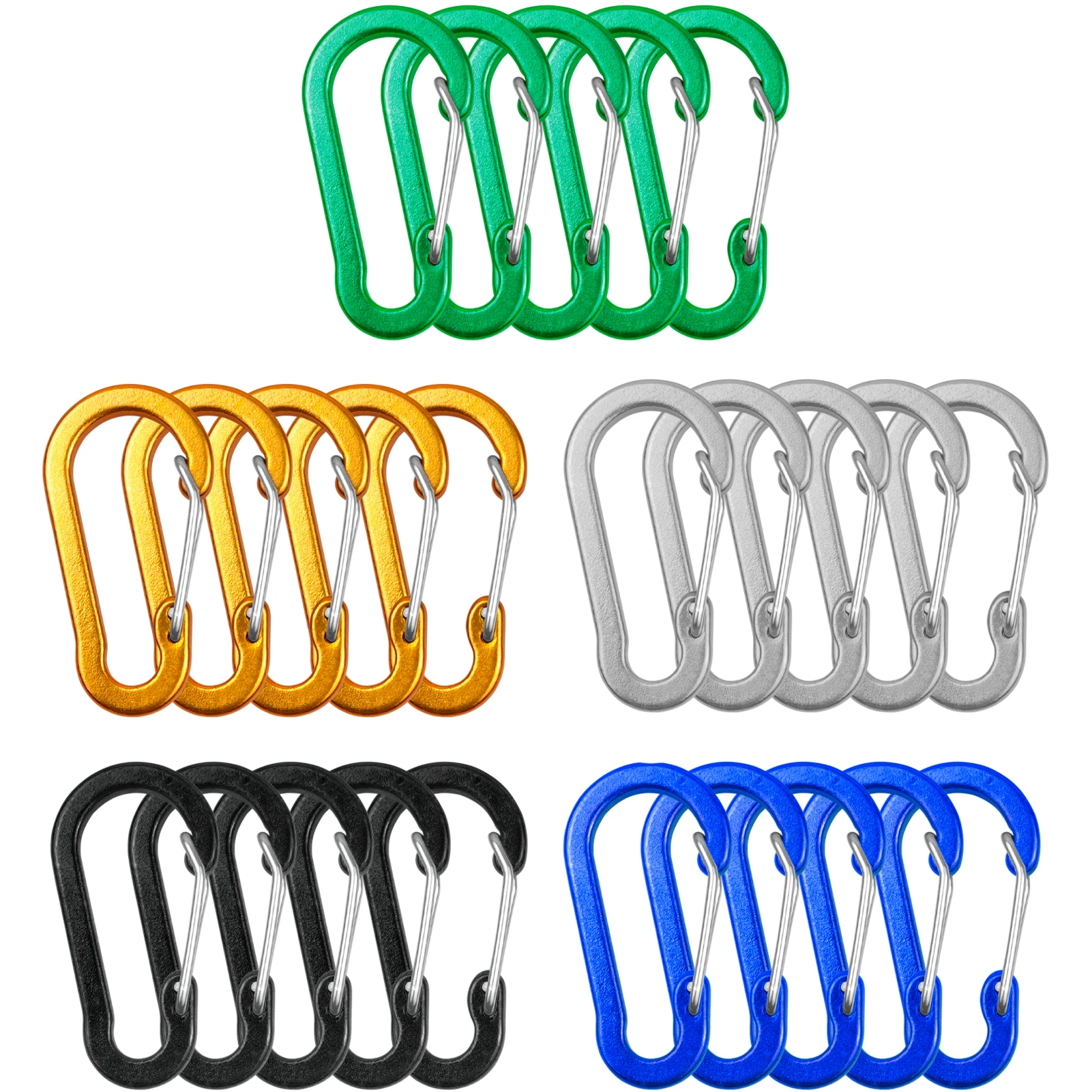 Fishing Kit Compact - 5/10/12 pièces mousqueton Clips Mini porte-clés