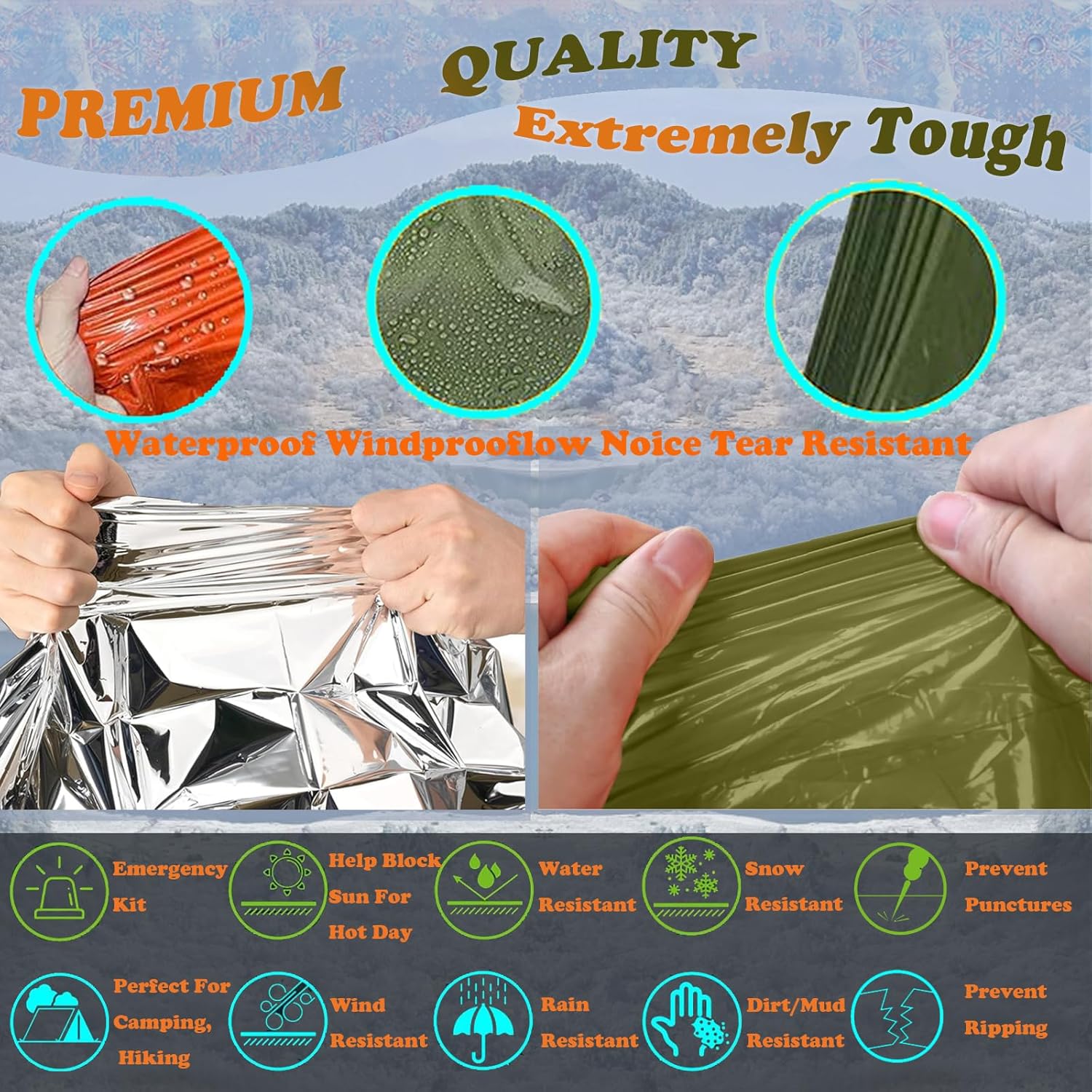Manteau imperméable de Camping - Survival Blanket Reflective avis et prix