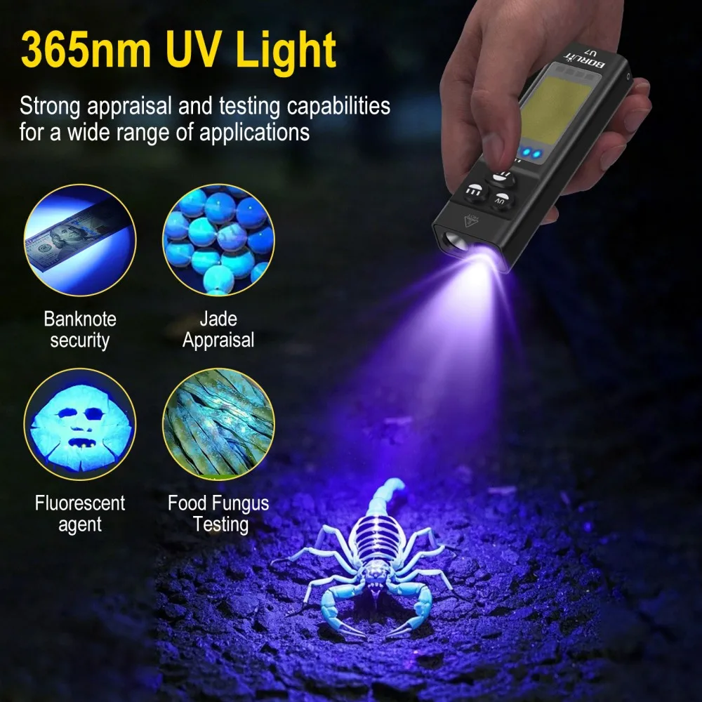 BORUiT U7 UV LED EDC lampe de  - Fishing Kit Compact avis et prix